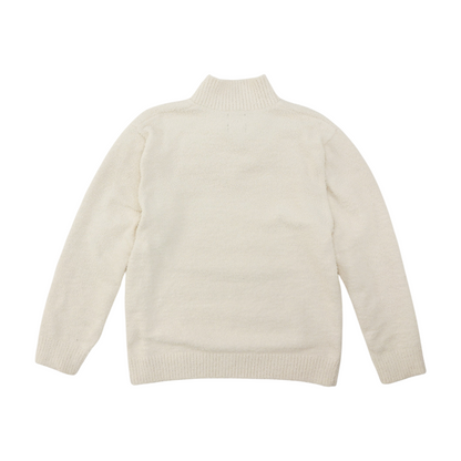 Cream Solid Sweatshirt Pullover