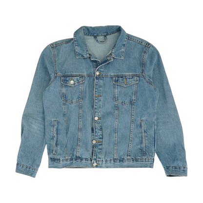 Blue Solid Denim Jacket
