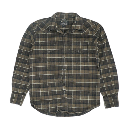 Olive Plaid Flannel Button Down