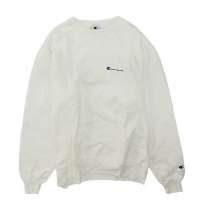 White Solid Sweatshirt Pullover