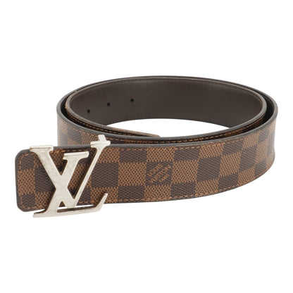 LV Initiales 40mm Reversible Belt in Damier Ebene Canvas