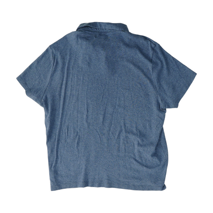 Blue Solid Short Sleeve Polo