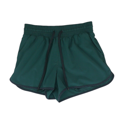 Green Solid Active Shorts