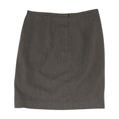 Brown Solid Midi Skirt