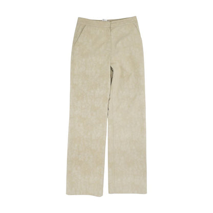 Beige Solid Pants