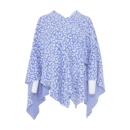 Blue Animal Print Cardigan Sweater