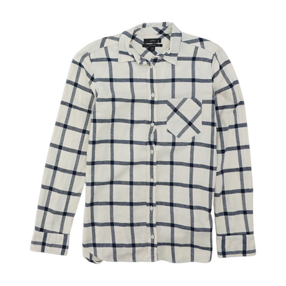 Beige Check Flannel Button Down