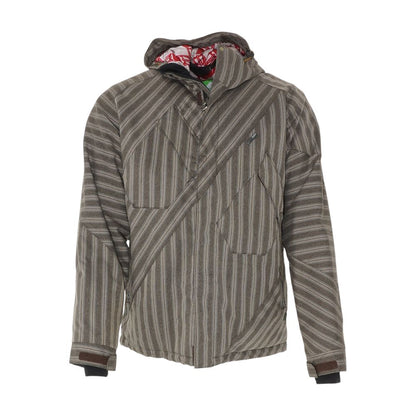 Striped Olive Ski Jacket