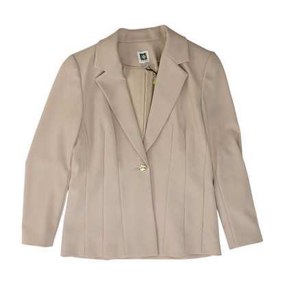 Beige Solid Blazer
