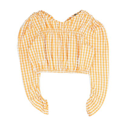 Orange Check Blouse