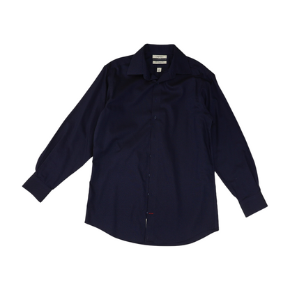 Navy Solid Long Sleeve Button Down