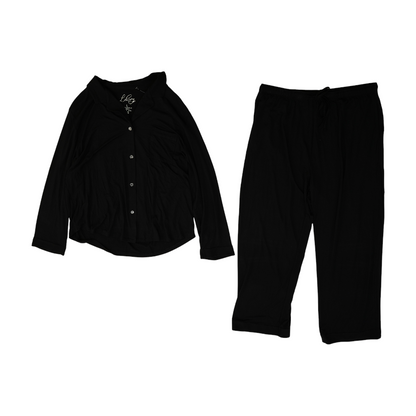 Black Solid Pajama Set
