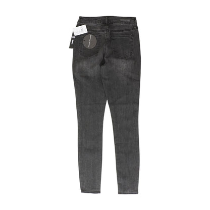 Black Solid High Rise Skinny Leg Jeans