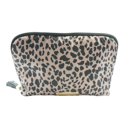 Tan Animal Print Makeup Bag