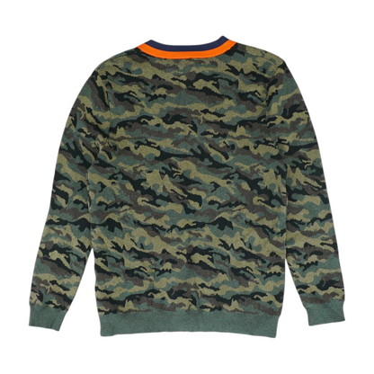 Green Camo Pullover Sweater