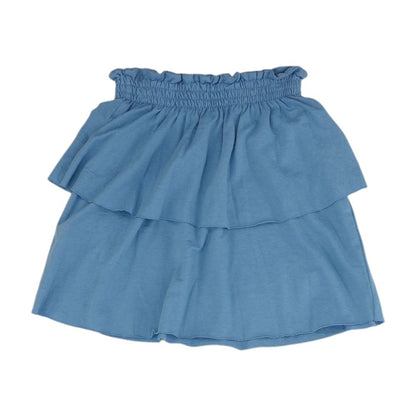 Blue Solid Mini Skirt