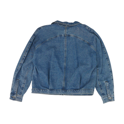 Blue Solid Denim Jacket