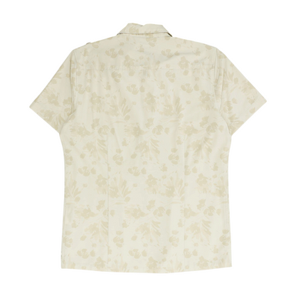 Tan Floral Short Sleeve Button Down