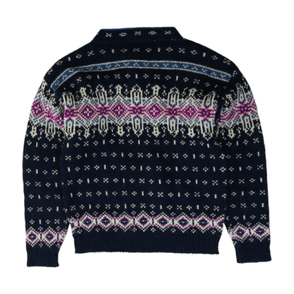 Navy Print Pullover Sweater