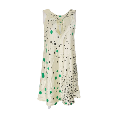 Beige Polka Dot Mini Dress