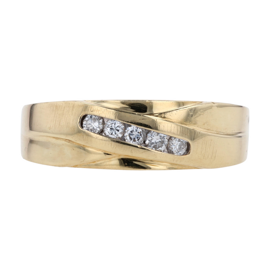 1/6 ctw 14K Yellow Gold Diamond Band Ring