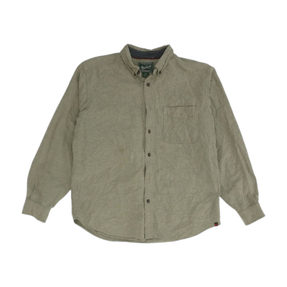 Gray Solid Long Sleeve Button Down