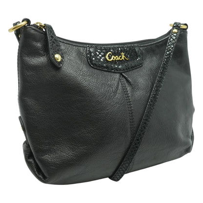 2010's Era, Ashley Pleated Python Trim Crossbody in Black