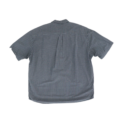 Navy Plaid Short Sleeve Button Down