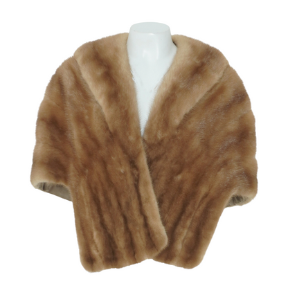 Vintage Brown Mink Fur Shawl