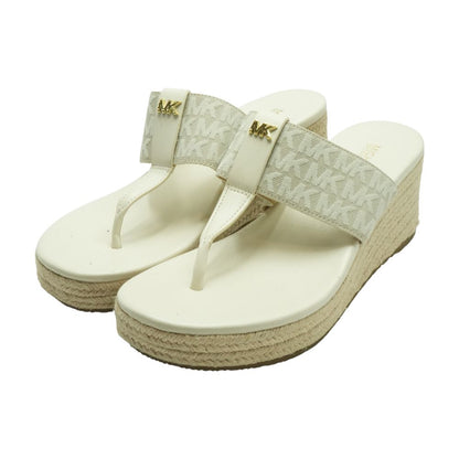 Beige Wedged Sandals