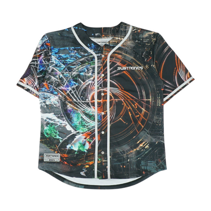 Multi Abstract Short Sleeve Button Down