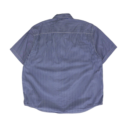 Blue Striped Short Sleeve Button Down