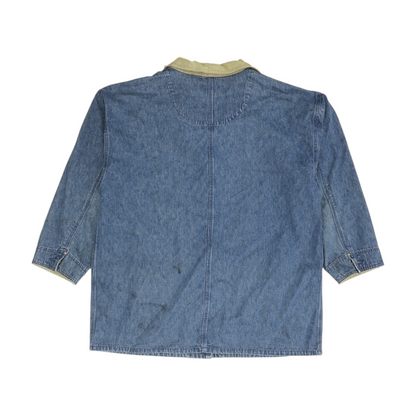 Blue Solid Denim Jacket
