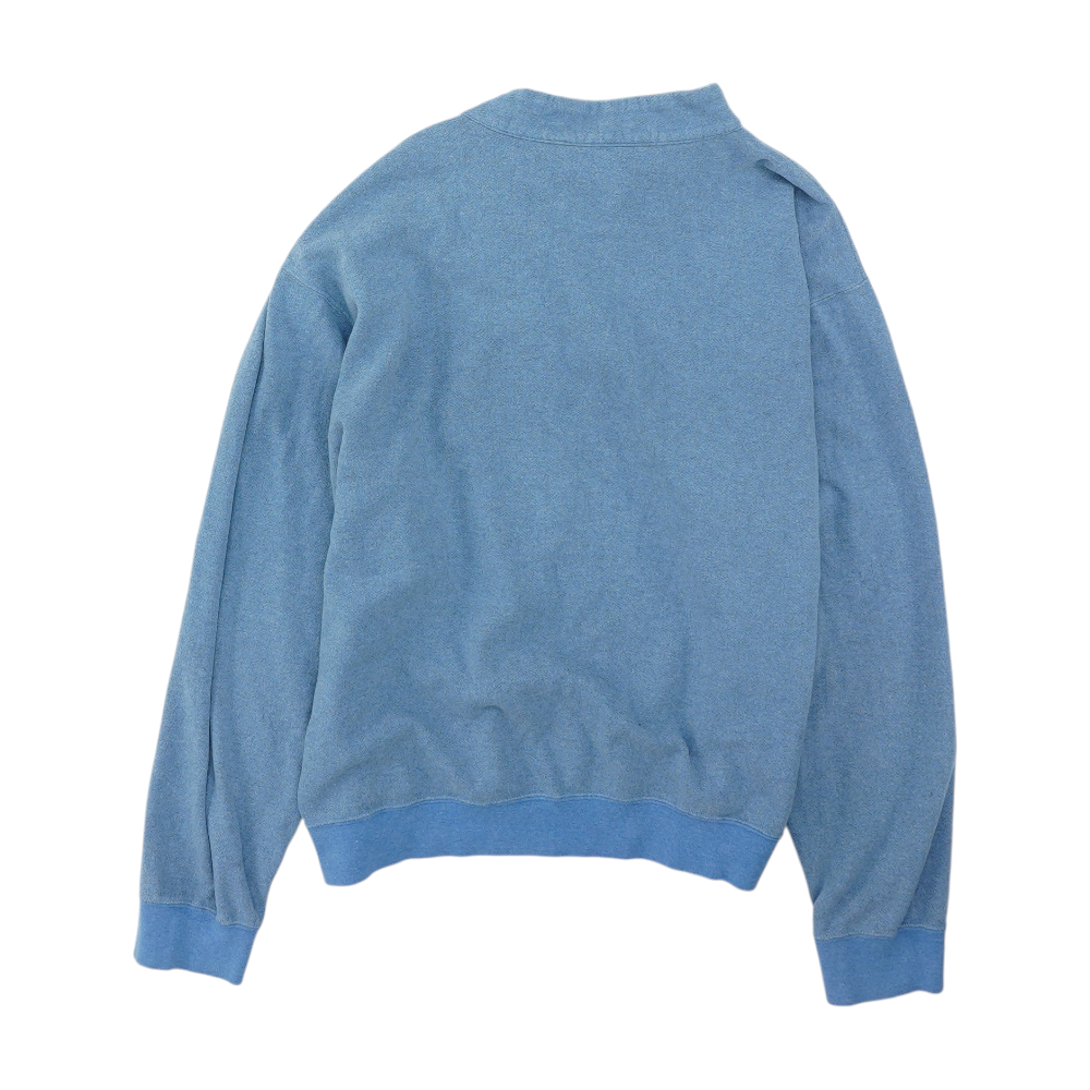 Blue Solid 1/4 Zip Pullover