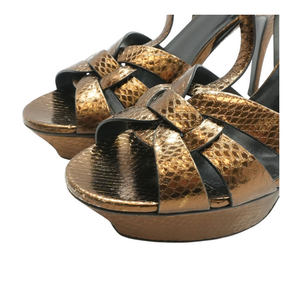 Kanyon Bronze Tribute Metallic Platform Snakeskin Sandal