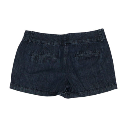 Blue Solid Denim Shorts