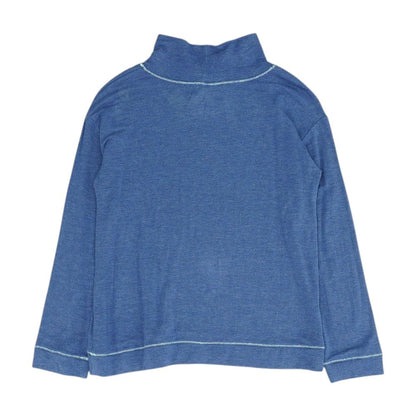 Blue Solid Knit Top
