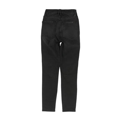 Black Solid Mid Rise Jeans