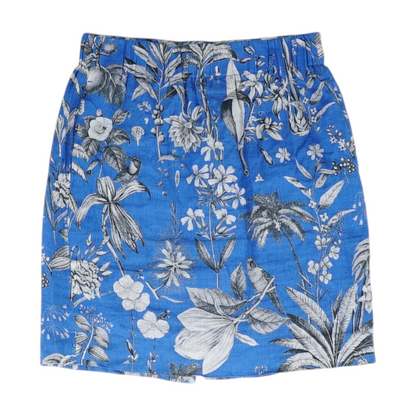 Blue Floral Mini Skirt