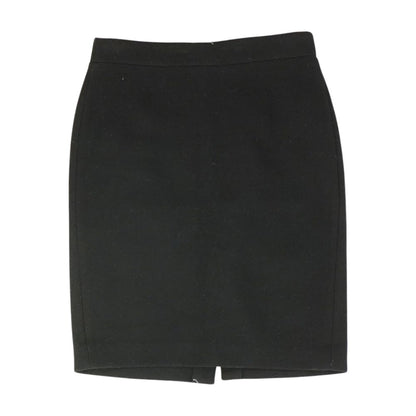Black Solid Midi Skirt
