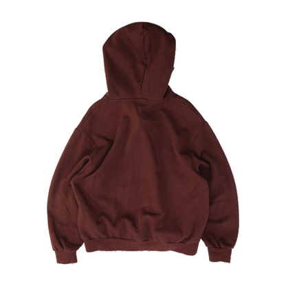 Brown Solid Hoodie Pullover