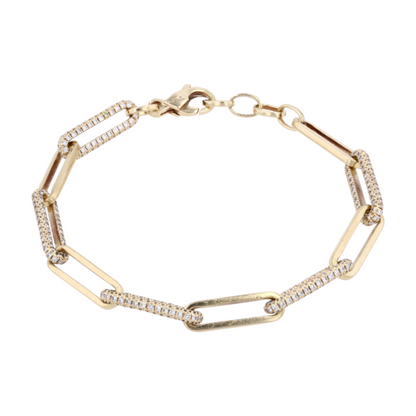 1 1/10 ctw 18K Yellow Gold Diamond Chain Bracelet