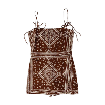 Brown Paisley Mini Dress