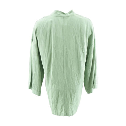 Green Solid Cardigan Sweater