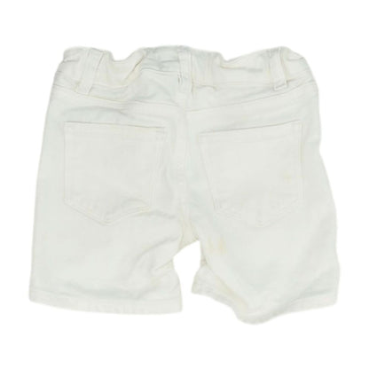 White Solid Denim Shorts