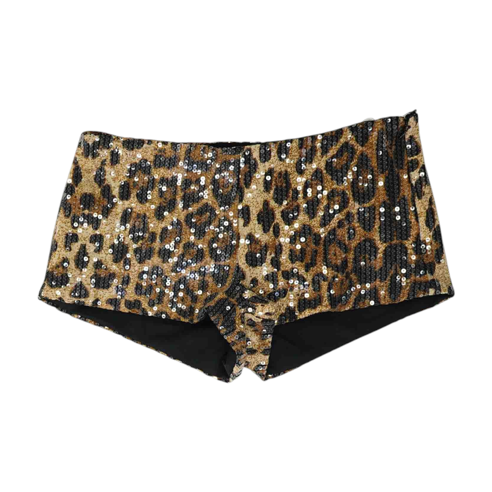 Brown Animal Print Chino / Khaki Shorts