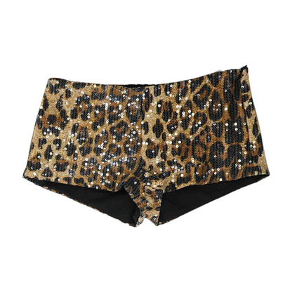 Brown Animal Print Chino / Khaki Shorts