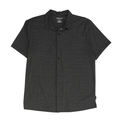 Charcoal Solid Short Sleeve Button Down