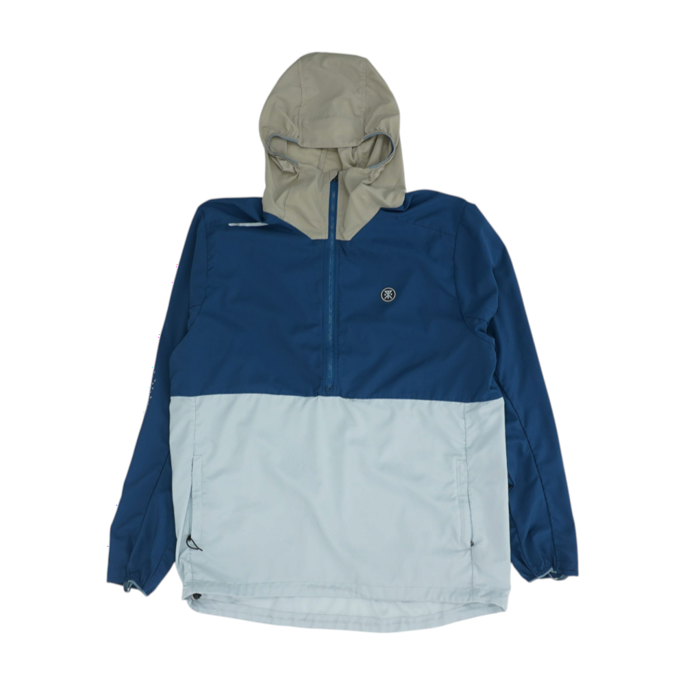 Blue Color Block Hoodie Pullover
