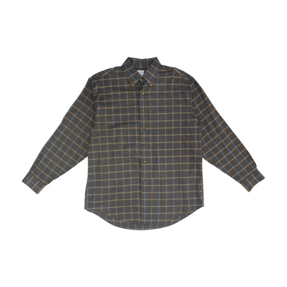 Brown Plaid Long Sleeve Button Down